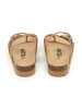 billowy Leren teenslippers lichtbruin