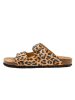 billowy Pantoletten in Braun/ Beige
