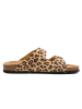 billowy Pantoletten in Braun/ Beige