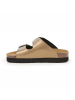 billowy Leder-Pantoletten in Gold