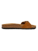billowy Leren slippers lichtbruin