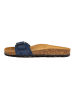 billowy Leder-Pantoletten in Blau