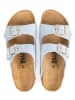 billowy Leren slippers lichtblauw