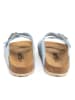 billowy Leren slippers lichtblauw