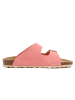 billowy Leder-Pantoletten in Rosa