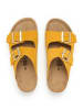 billowy Leren slippers geel