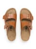 billowy Leren slippers lichtbruin