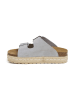 billowy Leder-Pantoletten in Grau