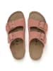 billowy Leder-Pantoletten in Rosa