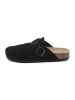 billowy Leder-Clogs in Schwarz