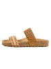 billowy Leren slippers lichtbruin