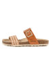 billowy Leren slippers lichtbruin