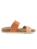 billowy Leren slippers lichtbruin
