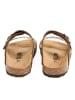 billowy Leren slippers bruin