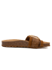 billowy Leren slippers lichtbruin