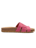 billowy Leren slippers fuchsia