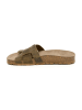 billowy Leren slippers kaki