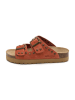 billowy Leder-Pantoletten in Rot