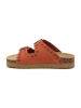 billowy Leder-Pantoletten in Rot