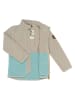 mikk-line Fleecejacke in Beige/ Türkis
