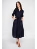 Le Jardin du Lin Leinen-Kleid in Dunkelblau