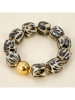 MENTHE À L'O Vergold. Armband in Beige/ Schwarz