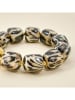 MENTHE À L'O Vergold. Armband in Beige/ Schwarz