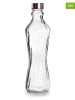 Ibili 2er-Set: Glasflaschen in Transparent/ Silber - 1 l