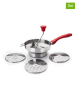 Ibili 4-delige set: groentemolenset zilverkleurig/rood - Ø 20cm