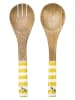 Summertime 2-delige set: saladebestek "Dolce Vita" bruin/geel