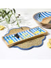 Summertime Serveerbrord "Dolce Vita" bruin/blauw - (B)40 x (H)14 x (D)2,5 cm