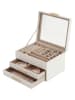 Songmics Schmuckkästchen in Weiß/ Beige - (B)23,1 x (H)13,5 x (T)20,3 cm