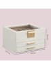 Songmics Schmuckkästchen in Weiß/ Beige - (B)23,1 x (H)13,5 x (T)20,3 cm