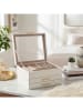 Songmics Schmuckkästchen in Weiß/ Beige - (B)23,1 x (H)13,5 x (T)20,3 cm