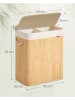 SONGMICS Wäschekorb in Hellbraun/ Weiß - (B)52 x (H)61 x (T)32 cm