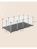 Songmics Freigehege in Weiß/ Schwarz - (B)143 x (H)46 x (T)73 cm