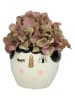 Kersten Bloempot ''Face'' crème/zwart - (H)11 x Ø 13 cm