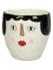 Kersten Blumentopf ''Face'' in Creme/ Schwarz - (H)12 x Ø 13 cm