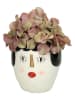 Kersten Blumentopf ''Face'' in Creme/ Schwarz - (H)12 x Ø 13 cm