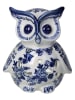 Kersten Teelichthalter ''Owl'' in Weiß/ Blau - (H)15 x Ø 11 cm