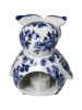 Kersten Teelichthalter ''Owl'' in Weiß/ Blau - (H)15 x Ø 11 cm