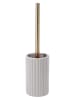 Azao Toiletborstelgarnituur ''Monica'' wit/goudkleurig - (H)37 x Ø 9,4 cm