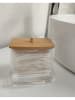 Ornami 2er-Set: Wattestäbchen-Spender ''Adrien'' in Beige - (B)9 x (H)9,5 x (T)8 cm