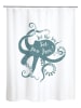 Ornami Duschvorhang ''Kraken'' in Weiß/ Blau - (L)180 x (B)200 cm