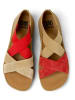 Camper Leren sandalen rood/beige