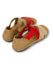Camper Leren sandalen rood/beige