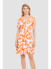 Féraud Kleid in Orange/ Rosa/ Weiß
