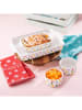 Bergner 2-delige set: theedoeken turquoise/rood - (L)45 x (B)45 cm