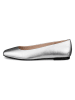 Ecco Leren ballerina's "Margot" zilverkleurig