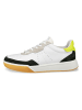 Ecco Leren sneakers "Street Court" wit/zwart/geel